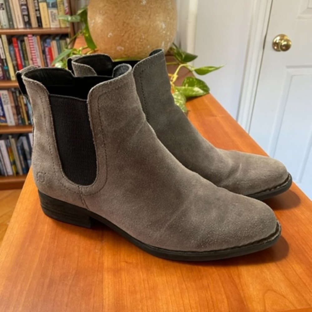 Born Grey Suede Chelsea Boots
